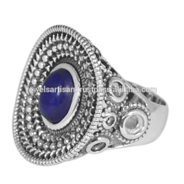 Design de filigrana Lapis Lazuli Gemstone com prata esterlina Aniversário e jóias com anel de presente de casamento